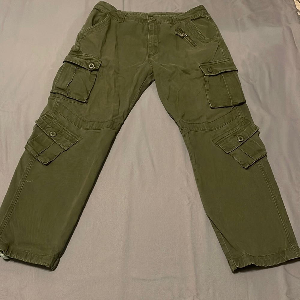 Military  CARGO  green olive color mens Pants size 38X30”